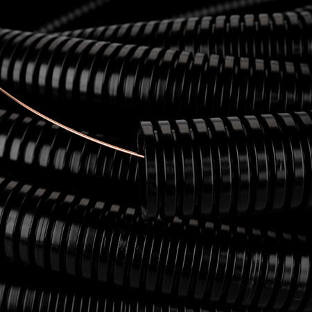 Rura Karbowana RKGS 16mm 750N Peszel z Pilotem do Zabezpieczania Kabli 50m Czarny AKS ZIELONKA