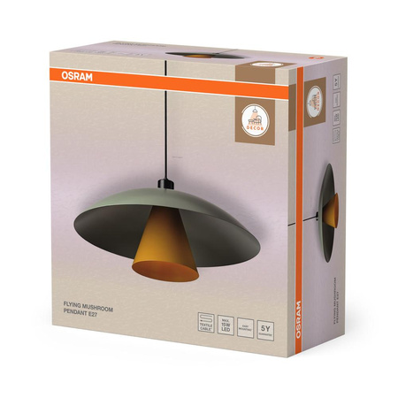 Lampa Sufitowa Wisząca Dekoracyjna E27 Zielona Żółta Decor Flying Mushroom Pendant Osram