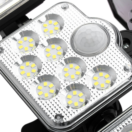 Naświetlacz solarny lampa 138x LED 10W 480lm Zimna czujnik ruchu IP65 + Pilot