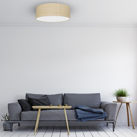 Plafon LED Lampa Sufitowa MARSHALL Biała Rattanowa 3xE27 Ø50cm Milagro