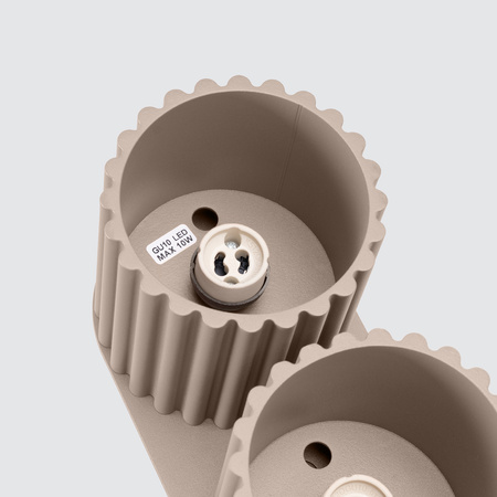 Oprawa Natynkowa 2x GU10 Aluminiowa Taupe Aura Deep Space SL.1815 Sollux