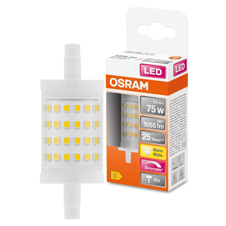 Żarówka LED Kapsułka R7s 9.5W = 75W 1055lm 2700K Ciepła 300° Ściemnialna LINE Osram