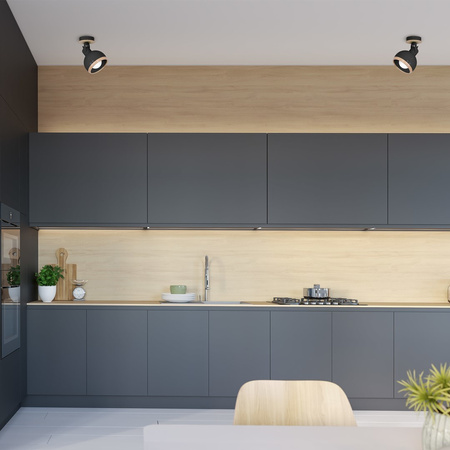 Lampa Ścienna Kinkiet OVAL Czarna 1xE27 Milagro