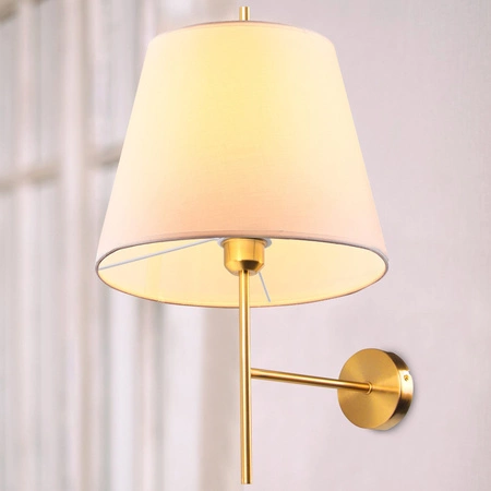 Kinkiet Ścienny Lampa Oprawa Natynkowa E27 Biały Złoty ELENA Sanico Goldlux