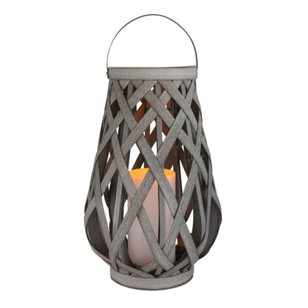 Lampa Ogrodowa LED Latarenka Solarna Wisząca Lampion 45cm IP44 Szara