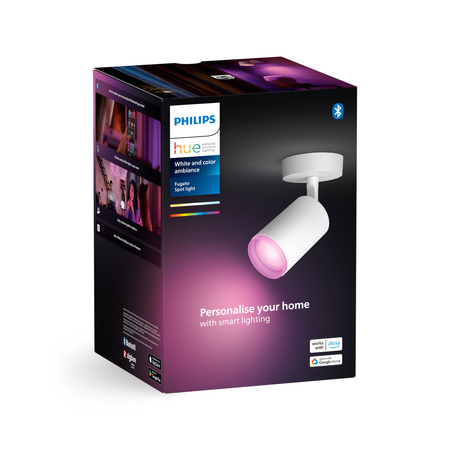 Lampa Ścienna Sufitowa LED Reflektor 4.2W 400lm IP20 White and Color Ambiance RGB + TW Biała Inteligentna SMART Zigbee Bluetooth Fugato Philips HUE