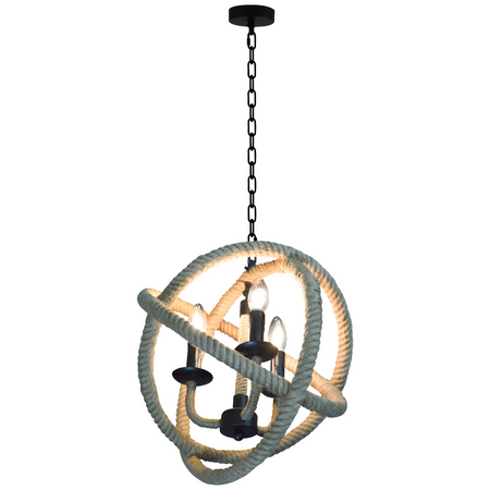 Lampa Wisząca Sufitowa ROPE GLOBO 3xE14 SZNUR LOFT Vintage - GOLDLUX (Polux)