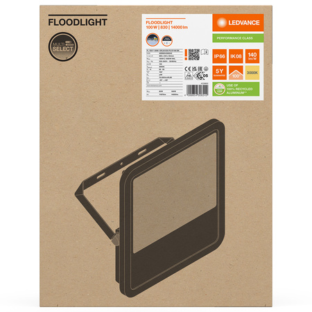 Naświetlacz LED Reflektor Zewnętrzny Lampa 100W 14000lm 3000K IP66 Czarny Floodlight Ledvance