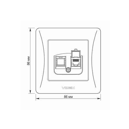 Gniazdo Pojedyncze Komputerowe RJ45 Natynkowe Czarne BINERA VIDEX