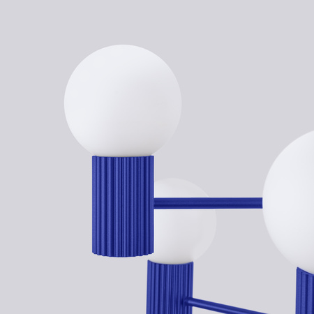 Lampa Wisząca Żyrandol 6x G9 Aluminiowa Niebieska Ultramaryna Halo French Sky SL.1835 Sollux