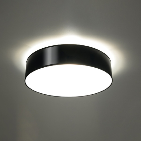 Lampa Sufitowa Oprawa Natynkowa 4x E27 Plafon Okrągła Czarna Minimalistyczna Arena Sollux