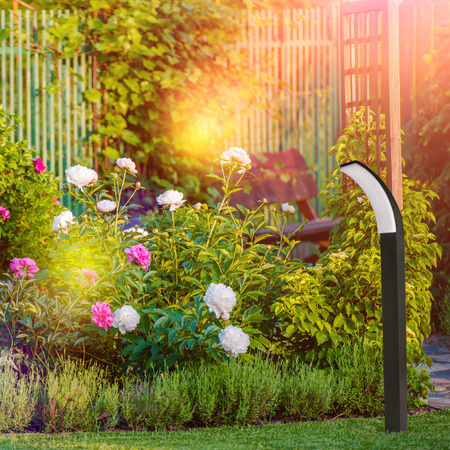 Lampa Ogrodowa LED Słupek Zewnętrzny Stojący 12W 1600lm 4000K Neutralna 180° Czarna IP44 Amy Sanico Goldlux