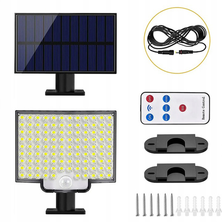 Naświetlacz Solarny LED Lampa Ogrodowa 6500K IP44 Czujnik Ruchu i Zmierzchu