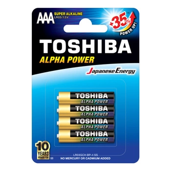 Baterie Alkaliczne TOSHIBA ALPHA POWER LR03 AAA 1,5V Blister 4szt