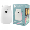 Lampka Nocna Dziecięca LED 0.4W 3000K Ciepła + Wielokolorowa RGB USB Akumulatorowa 1200mAh Biała + Pilot DUŻY MIŚ MARY'S