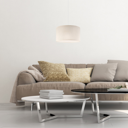 Lampa Wisząca Sufitowa VIVIAN E27 Abażur Kremowa LM-1.209 Lamkur