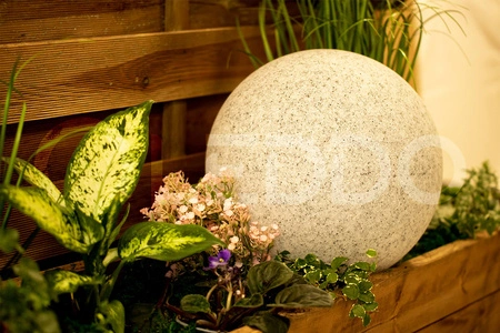 Lampa Zewnętrzna Ogrodowa Wbijana 230V E27 KULA 40cm Kamienna