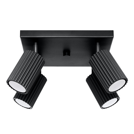 Lampa Sufitowa Reflektor Tuba Spot 4x GU10 Czarna Karbon Deep Space SL.1583 Sollux