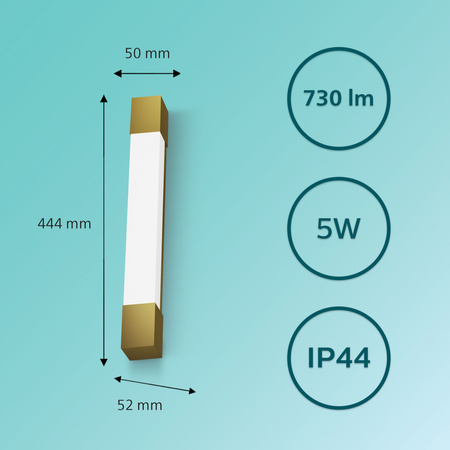 Lampa nad Lustro LED 5W 730lm 2700K 44cm IP44 Miedziany Rover Philips