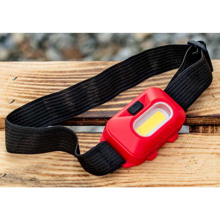 Latarka Czołowa Bateryjna Czerwona COB IP44 150lm VA0118 Vayox