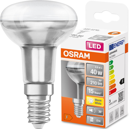 Żarówka LED E14 R80 2,6W = 40W 210lm 2700K Ciepła 36° OSRAM Star