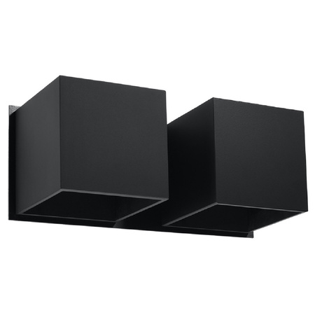 Lampa Ścienna Kinkiet 2x G9 Kwadratowa Czarna Nowoczesna Quad Sollux