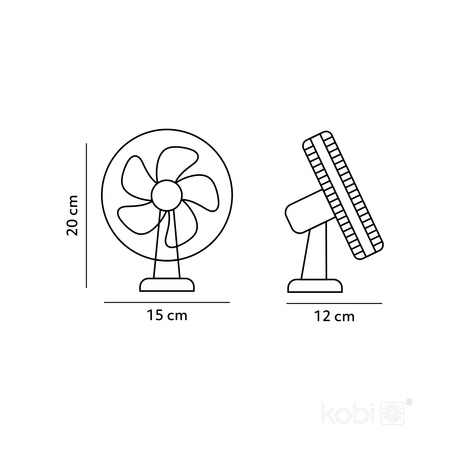 Wentylator Biurkowy Klips Przenośny Akumulatorowy USB-C Czarny Viento Windstar Kobi
