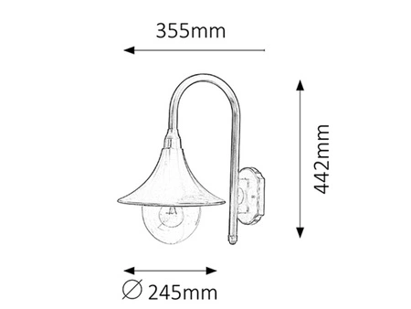 Lampa Ogrodowa Zewnętrzna Kinkiet Elewacyjny LED E27 IP44 Czarny Klasyczny Konstanz Rabalux
