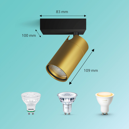 Lampa Ścienna Kinkiet GU10 IP44 Miedziany-Czarny Kosipo Philips