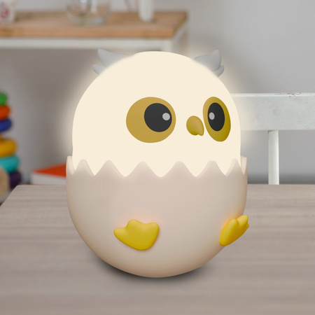 Lampka Dekoracyjna LED 1W 3000K RGBW Beżowy Różowa Ściemnialna Sówka Sanico Goldlux