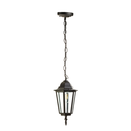 Lampa Sufitowa Wisząca Ogrodowa Zewnętrzna Zwis E27 Czarna IP54 LO 4105 Kobi