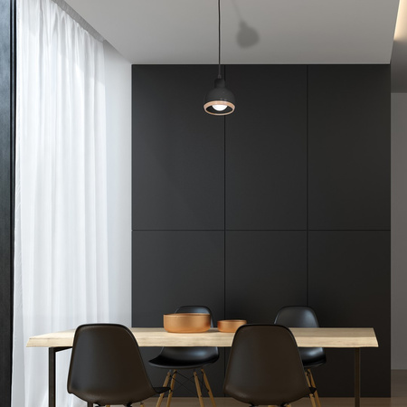 Lampa Wisząca Sufitowa OVAL Czarna 1xE27 Milagro