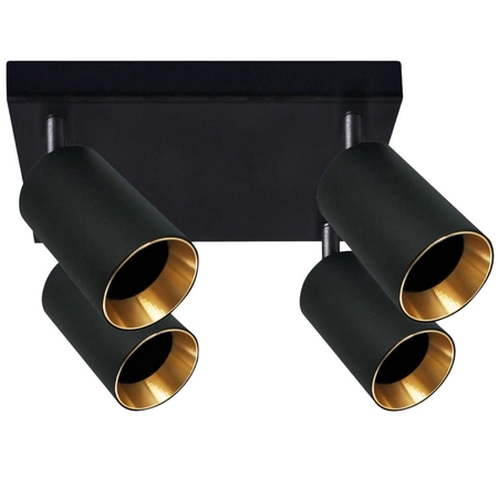 Plafon LED Oprawa Lampa Ścienno-Sufitowa 4 x GU10 MARIBEL Czarny GOLDLUX (Polux)