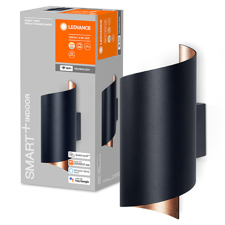 Kinkiet SMART+ WIFI Inteligentna lampa ścienna 12W ORBIS TWIST BLACK LEDVANCE