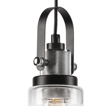 Lampa Wisząca Sufitowa MATTEO E27 Czarna Chrom Loftowa LM-1.1/82 Lamkur
