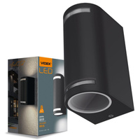 Kinkiet Ogrodowy Lampa Elewacyjna Zewnętrzna LED 2x GU10 IP54 Czarna JUSTIN Videx