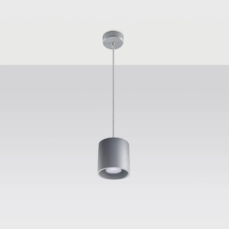 Lampa Sufitowa Wisząca Zwis GU10 Cylindryczna Szara Nowoczesna Orbis Sollux