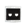 Adapter Gniazda RJ45 Internetowe Kwadratowe Czarne LOGI Kanlux