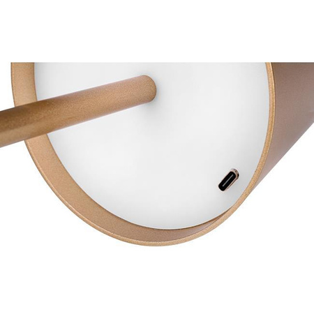 Lampka Biurkowa Stołowa LED 3W 200lm 4000K Neutralna Akumulatorowa Szkolna Nocna Ściemnialna Włącznik On/Off Złota Solio Masterled