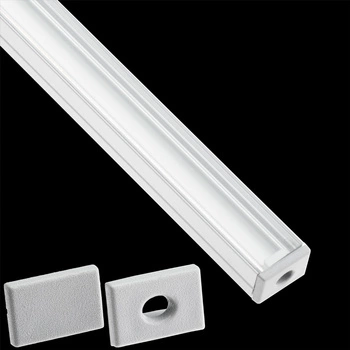 Profil Aluminiowy Anodowany do LED KM33 Srebrny Natynkowy 1m + Przesłona przeźroczysta + Zaślepki