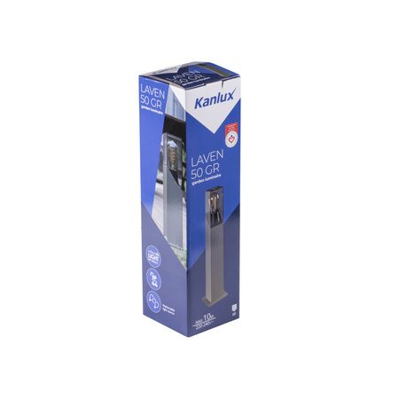 Lampa Ogrodowa Zewnętrzna Słupek LAVEN E27 IP44 50cm Grafitowy KANLUX