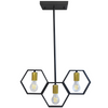 Lampa wisząca sufitowa retro loft 3x E27 czarny + złoty Honey GOLDLUX (Polux)