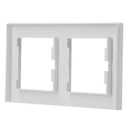 Ramka 2-krotna Pozioma Do Gniazda Podwójna Biała ASFORA