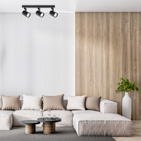 Oprawa Ścienno-Sufitowa Reflektor Punktowy 3x GU10 Czarna LYNX Sanico Goldlux