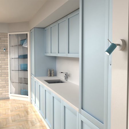 Lampa Ścienna Kinkiet PRESTON Niebieska Biała 1x mini GU10 Milagro