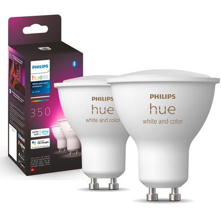 2PAK Żarówka LED GU10 5,7W CCT RGB PHILIPS HUE White & COLOR Ambiance Bluetooth Zigbee