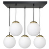 Lampa wisząca SPARTA 5xE14 Biała Kula Złote Elementy Milagro MLP64501 Metal + Szkło