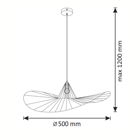 Lampa Wisząca Sufitowa ABANO 1x E27 Zwis Czarna GOLDLUX (Polux)