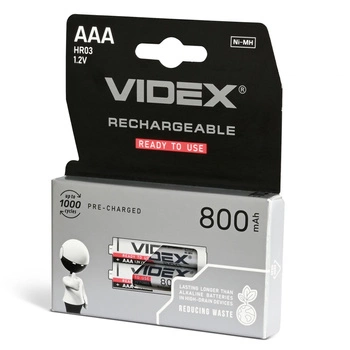 Akumulator Niklowo Wodorkowy 1.2V 800mAh AAA 2szt. VIDEX