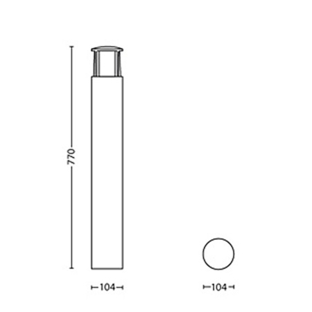 Lampa Ogrodowa Zewnętrzna SŁUPEK 77cm LED 5.5W 600lm 2700K IP44 Stock Philips